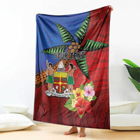 Personalised Fiji and Rotuma Together Blanket Fjian Masi and Pacific Pattern Mix Culture LT03 - Polynesian Pride