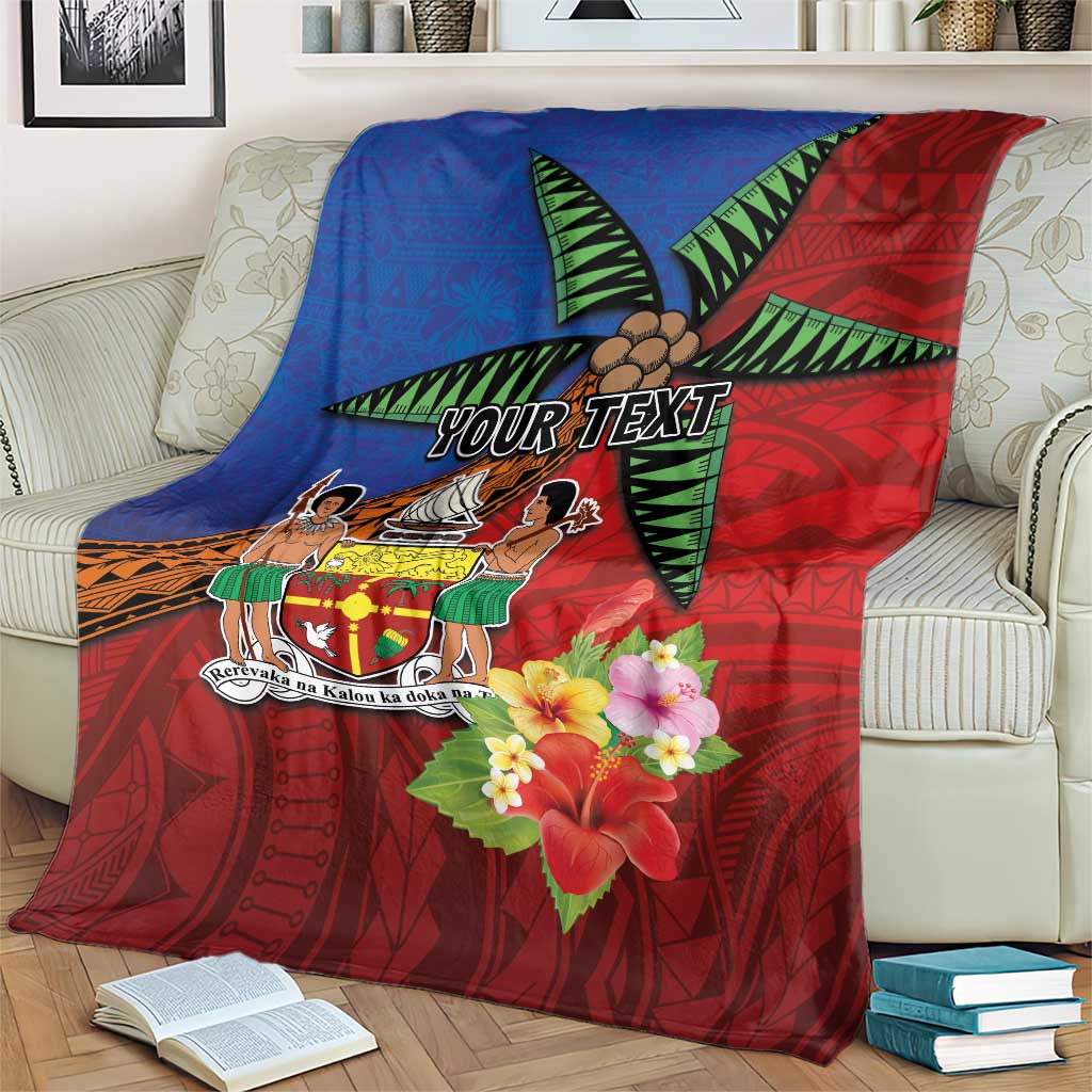 Personalised Fiji and Rotuma Together Blanket Fjian Masi and Pacific Pattern Mix Culture LT03 - Polynesian Pride