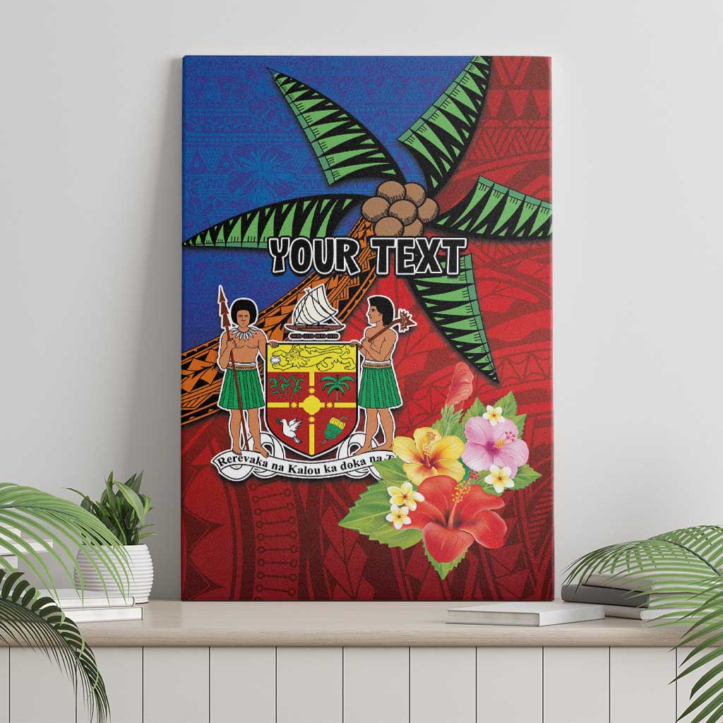 Personalised Fiji and Rotuma Together Canvas Wall Art Fjian Masi and Pacific Pattern Mix Culture LT03 - Polynesian Pride