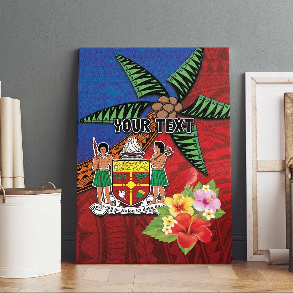Personalised Fiji and Rotuma Together Canvas Wall Art Fjian Masi and Pacific Pattern Mix Culture LT03 - Polynesian Pride
