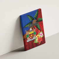 Personalised Fiji and Rotuma Together Canvas Wall Art Fjian Masi and Pacific Pattern Mix Culture LT03 - Polynesian Pride