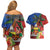 Personalised Fiji and Rotuma Together Couples Matching Off Shoulder Short Dress and Hawaiian Shirt Fjian Masi and Pacific Pattern Mix Culture