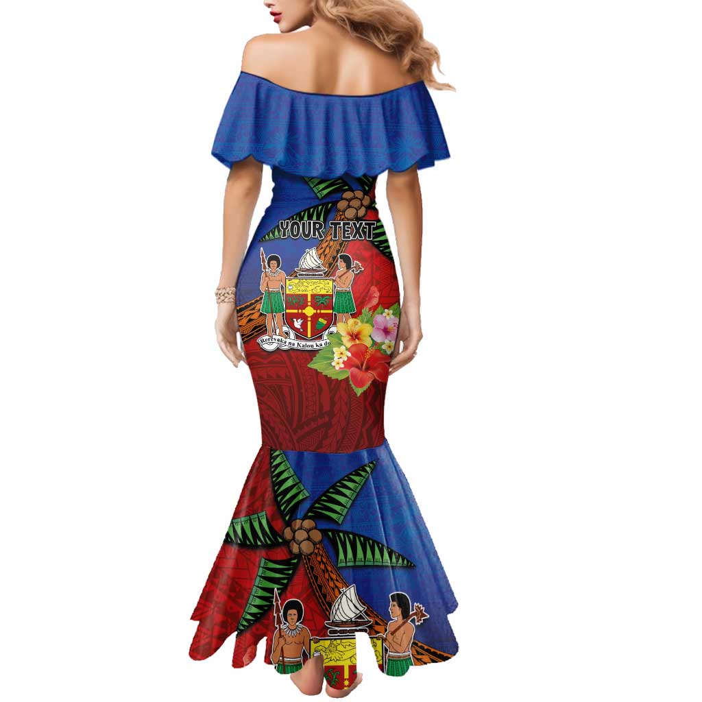 Personalised Fiji and Rotuma Together Family Matching Mermaid Dress and Hawaiian Shirt Fjian Masi and Pacific Pattern Mix Culture LT03 - Polynesian Pride