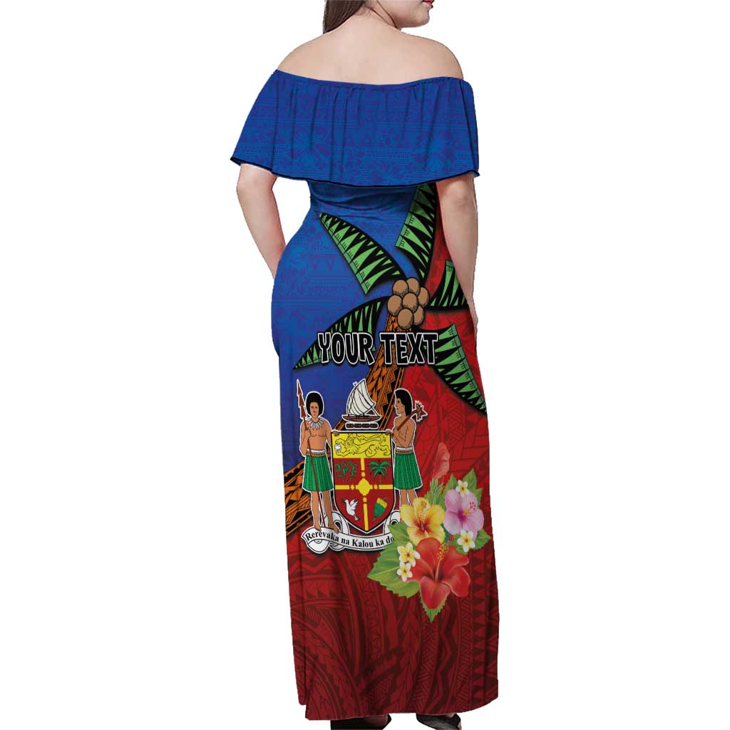 Personalised Fiji and Rotuma Together Family Matching Off Shoulder Maxi Dress and Hawaiian Shirt Fjian Masi and Pacific Pattern Mix Culture LT03 - Polynesian Pride
