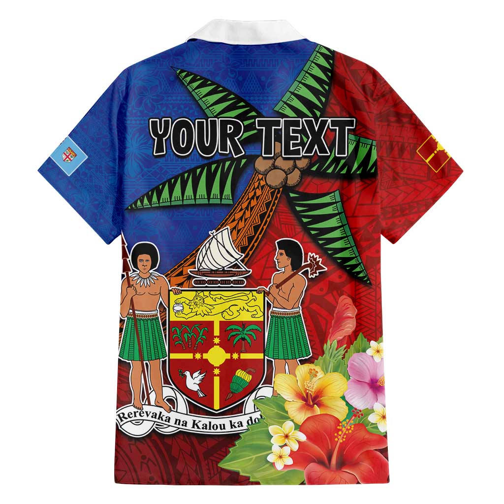 Personalised Fiji and Rotuma Together Family Matching Off Shoulder Short Dress and Hawaiian Shirt Fjian Masi and Pacific Pattern Mix Culture LT03 - Polynesian Pride