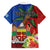 Personalised Fiji and Rotuma Together Family Matching Off Shoulder Short Dress and Hawaiian Shirt Fjian Masi and Pacific Pattern Mix Culture