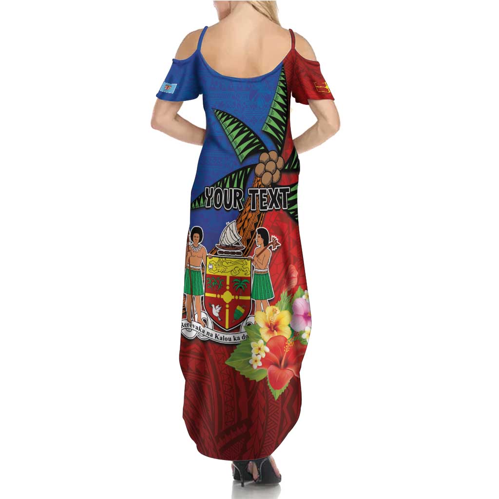 Personalised Fiji and Rotuma Together Family Matching Summer Maxi Dress and Hawaiian Shirt Fjian Masi and Pacific Pattern Mix Culture LT03 - Polynesian Pride