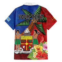 Personalised Fiji and Rotuma Together Family Matching Tank Maxi Dress and Hawaiian Shirt Fjian Masi and Pacific Pattern Mix Culture LT03 - Polynesian Pride