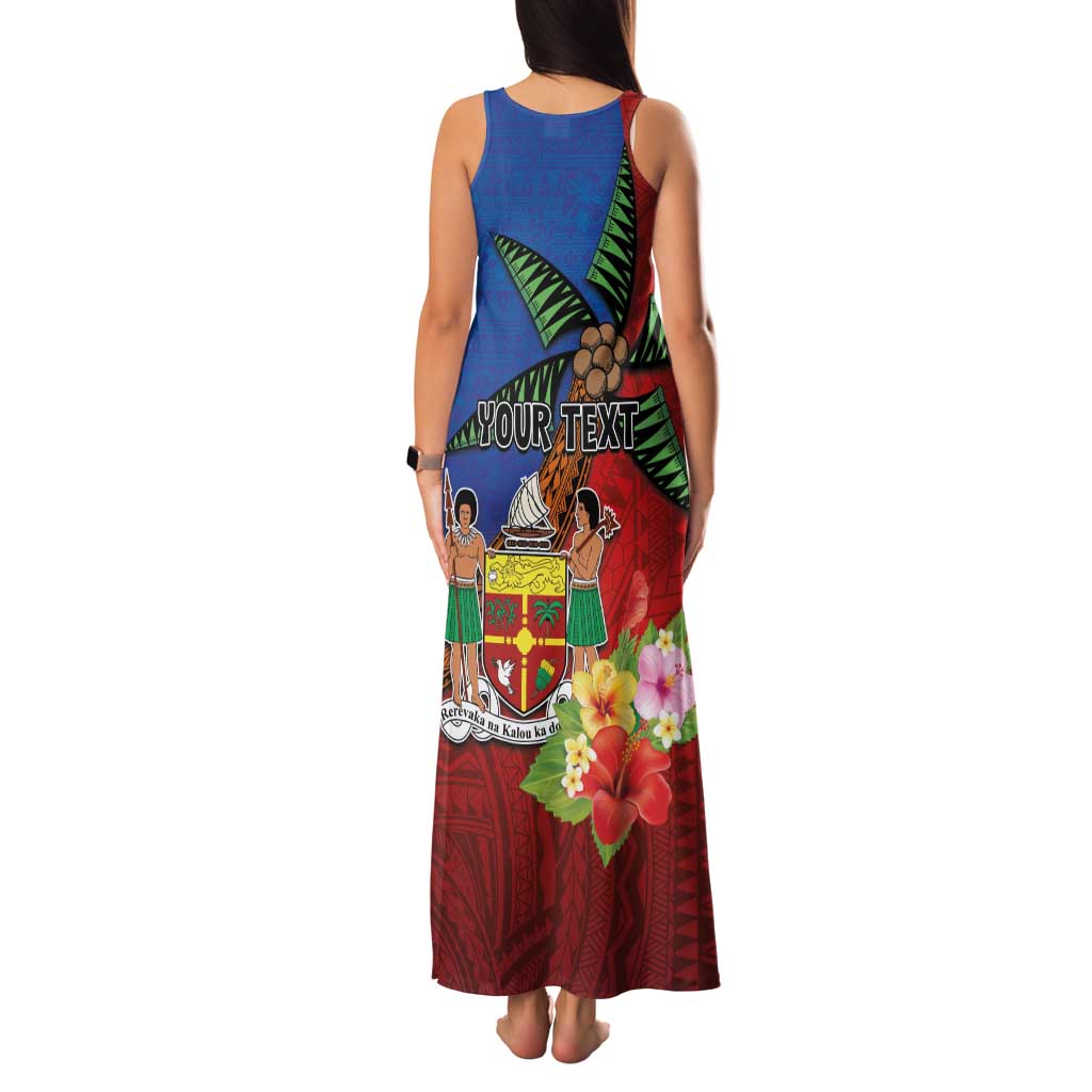 Personalised Fiji and Rotuma Together Family Matching Tank Maxi Dress and Hawaiian Shirt Fjian Masi and Pacific Pattern Mix Culture LT03 - Polynesian Pride