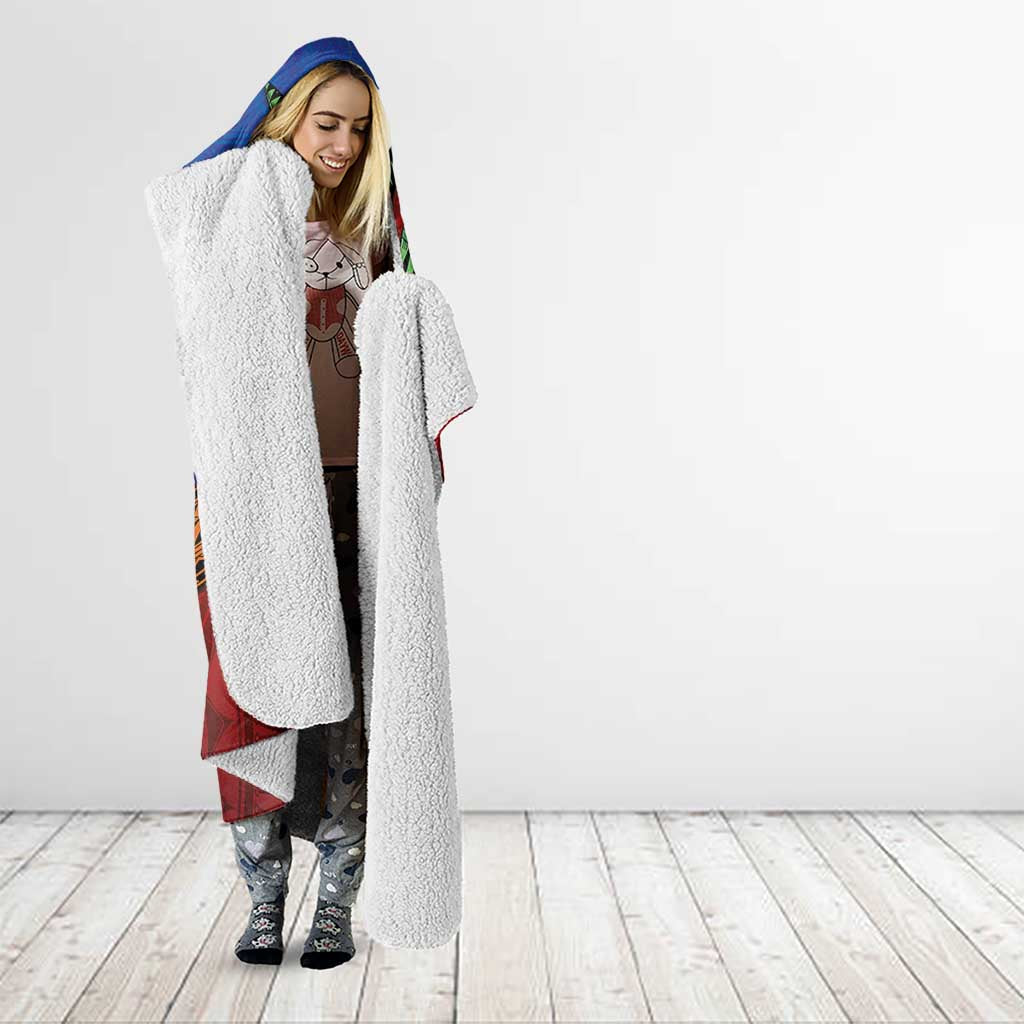 Personalised Fiji and Rotuma Together Hooded Blanket Fjian Masi and Pacific Pattern Mix Culture