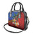 Personalised Fiji and Rotuma Together Shoulder Handbag Fjian Masi and Pacific Pattern Mix Culture