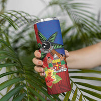 Personalised Fiji and Rotuma Together Skinny Tumbler Fjian Masi and Pacific Pattern Mix Culture LT03 - Polynesian Pride
