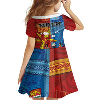 Personalised Fiji and Rotuma Together Family Matching Off Shoulder Maxi Dress and Hawaiian Shirt Tapa and Pacific Art Pattern with Cultural Emblems Half Style LT03 - Polynesian Pride