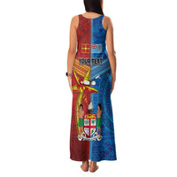 Personalised Fiji and Rotuma Together Family Matching Tank Maxi Dress and Hawaiian Shirt Tapa and Pacific Art Pattern with Cultural Emblems Half Style LT03 - Polynesian Pride