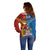 Personalised Fiji and Rotuma Together Off Shoulder Sweater Tapa and Pacific Art Pattern with Cultural Emblems Half Style