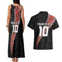Custom New Zealand Rugby Couples Matching Tank Maxi Dress and Hawaiian Shirt Maori and Silver Fern Half Style LT03 - Polynesian Pride