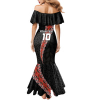 Custom New Zealand Rugby Family Matching Mermaid Dress and Hawaiian Shirt Maori and Silver Fern Half Style LT03 - Polynesian Pride