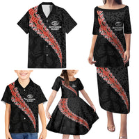 Custom New Zealand Rugby Family Matching Puletasi and Hawaiian Shirt Maori and Silver Fern Half Style LT03 - Polynesian Pride