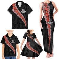 Custom New Zealand Rugby Family Matching Tank Maxi Dress and Hawaiian Shirt Maori and Silver Fern Half Style LT03 - Polynesian Pride