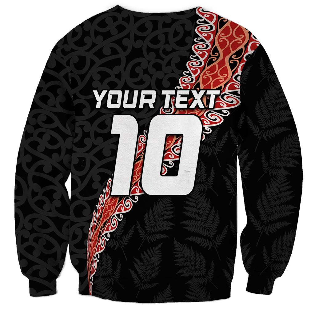 Custom New Zealand Rugby Sweatshirt Maori and Silver Fern Half Style LT03 - Polynesian Pride