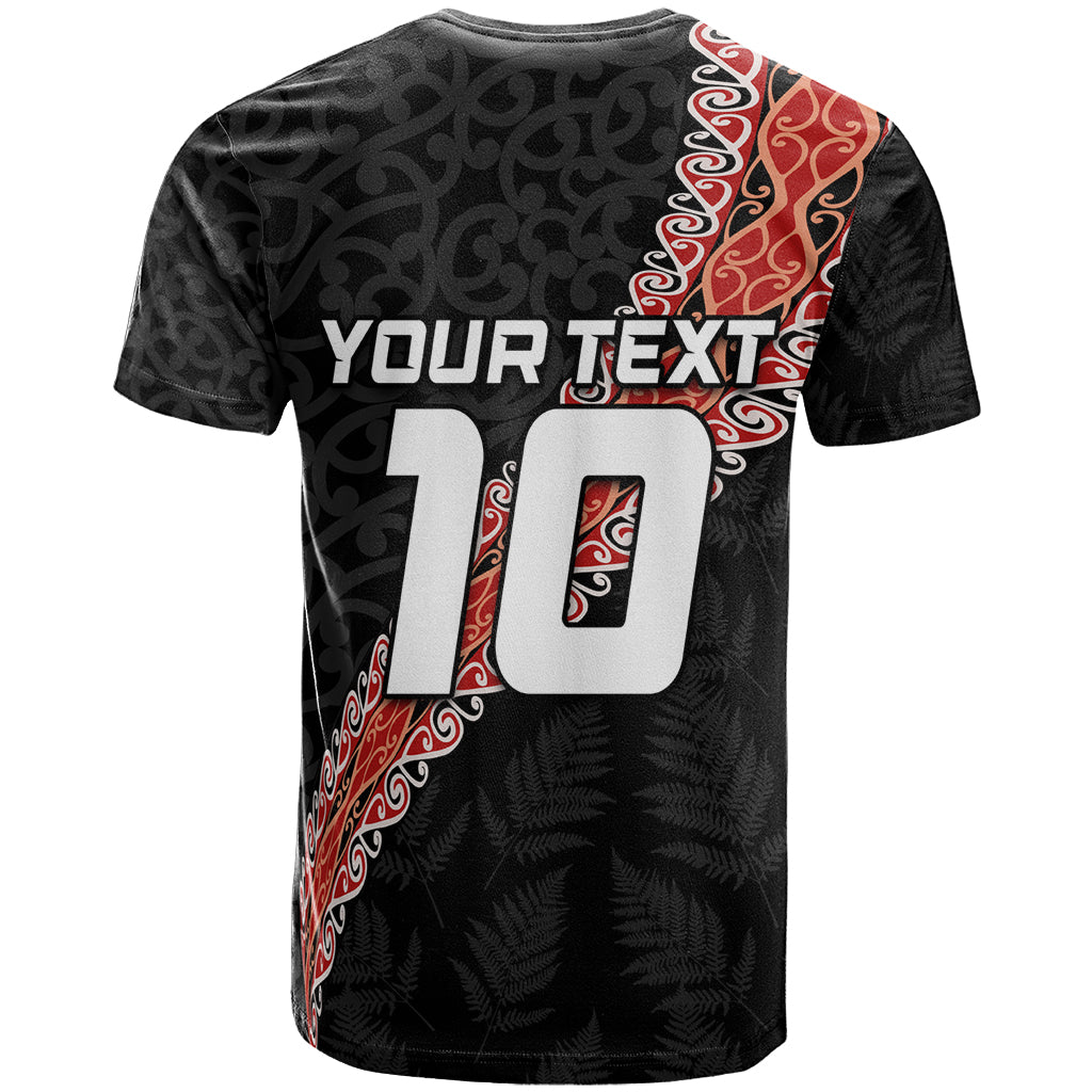 Custom New Zealand Rugby T Shirt Maori and Silver Fern Half Style
