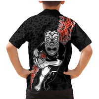 New Zealand Maori Warrior Rugby Family Matching Mermaid Dress and Hawaiian Shirt Maori and Silver Fern Half Style LT03 - Polynesian Pride
