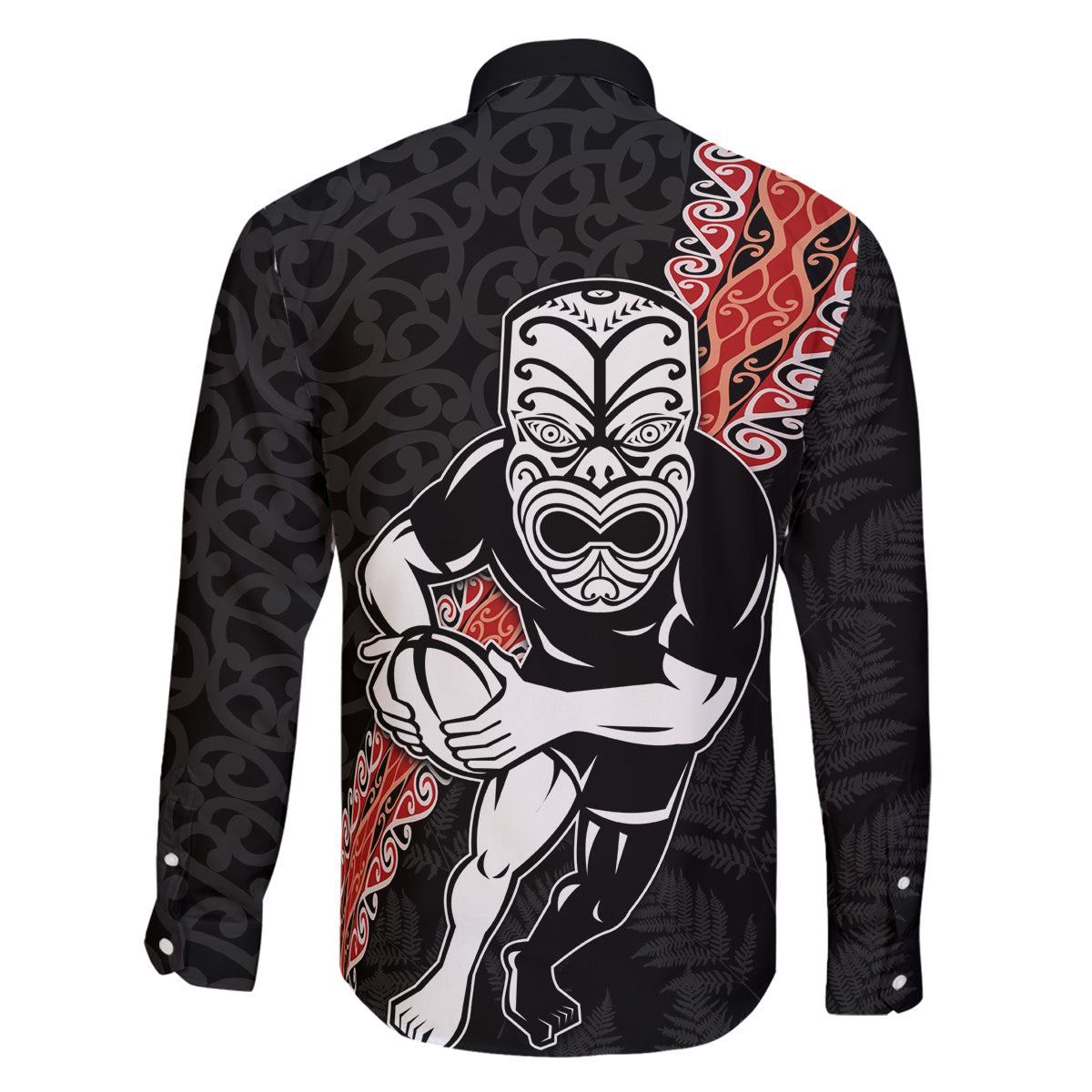 New Zealand Maori Warrior Rugby Family Matching Off Shoulder Maxi Dress and Hawaiian Shirt Maori and Silver Fern Half Style LT03 - Polynesian Pride