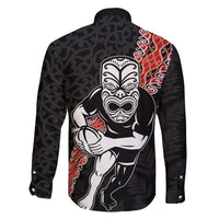 New Zealand Maori Warrior Rugby Family Matching Off Shoulder Short Dress and Hawaiian Shirt Maori and Silver Fern Half Style LT03 - Polynesian Pride