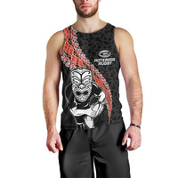 New Zealand Maori Warrior Rugby Men Tank Top Maori and Silver Fern Half Style
