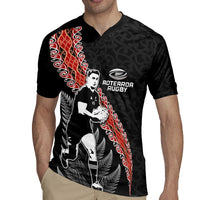 New Zealand Maori Rugby Player Rugby Jersey Maori and Silver Fern Half Style