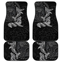 Hawaiian Monk Seal and Whale Car Mats Kakau Tribal Pattern Grayscale