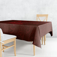 Hawaiian Monk Seal and Whale Tablecloth Kakau Tribal Pattern Red Color