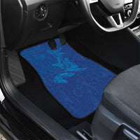Hawaiian Monk Seal and Whale Car Mats Kakau Tribal Pattern Blue Color