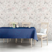 Hawaiian Monk Seal and Whale Tablecloth Kakau Tribal Pattern Blue Color