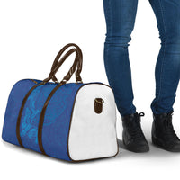 Hawaiian Monk Seal and Whale Travel Bag Kakau Tribal Pattern Blue Color