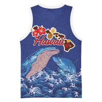 Hawaiian Sea Animals Basketball Jersey Whales Shark and Turtle Guardians with Tribal Pattern