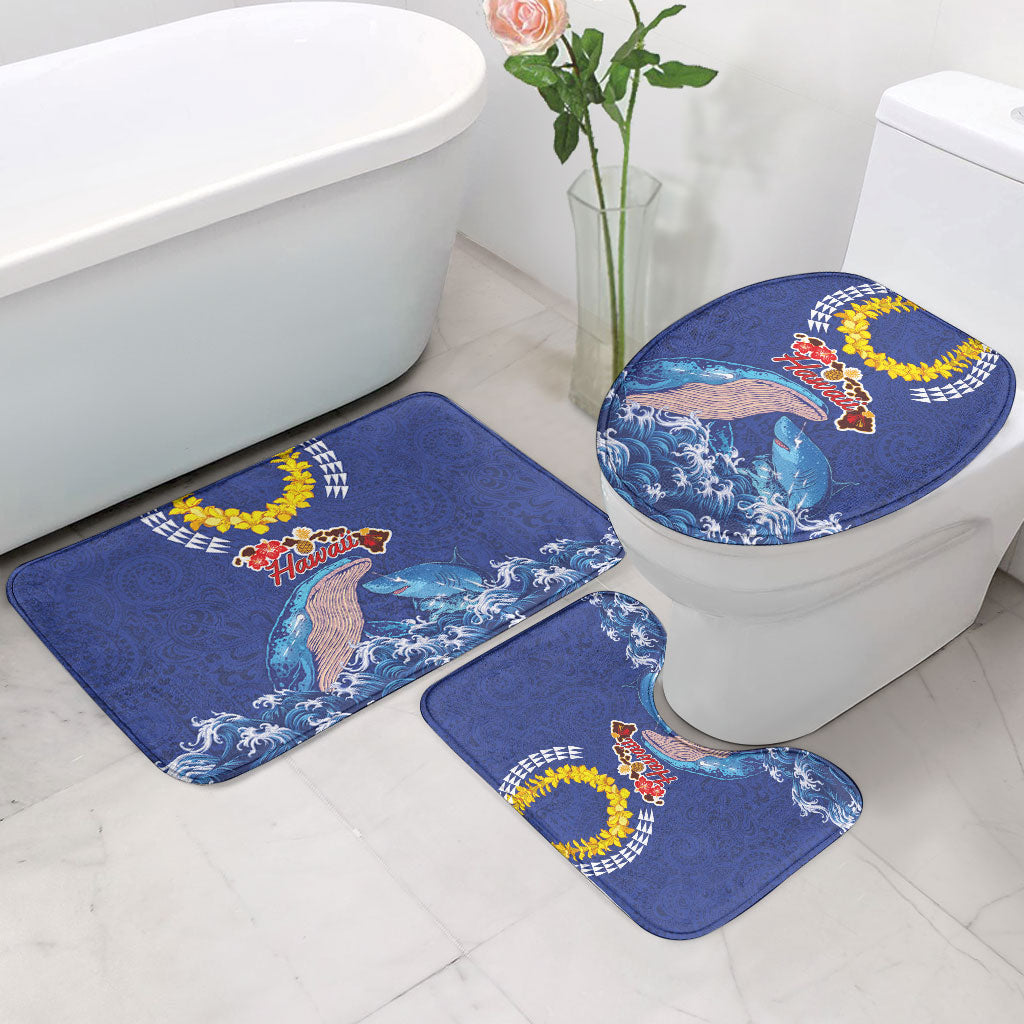 Hawaiian Sea Animals Bathroom Set Whales Shark and Turtle Guardians with Tribal Pattern