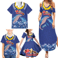 Hawaiian Sea Animals Family Matching Summer Maxi Dress and Hawaiian Shirt Whales Shark and Turtle Guardians with Tribal Pattern LT03 - Polynesian Pride