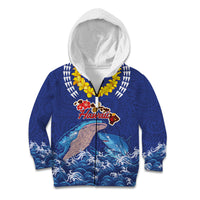 Hawaiian Sea Animals Kid Hoodie Whales Shark and Turtle Guardians with Tribal Pattern