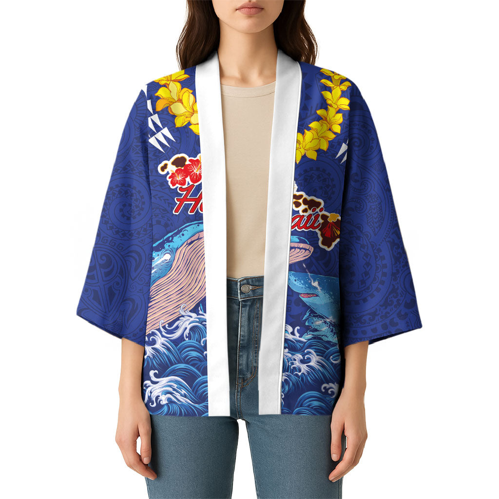 Hawaiian Sea Animals Kimono Whales Shark and Turtle Guardians with Tribal Pattern