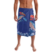 Hawaiian Sea Animals Lavalava Whales Shark and Turtle Guardians with Tribal Pattern