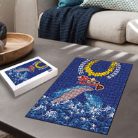 Hawaiian Sea Animals Puzzle Whales Shark and Turtle Guardians with Tribal Pattern