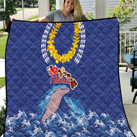 Hawaiian Sea Animals Quilt Whales Shark and Turtle Guardians with Tribal Pattern