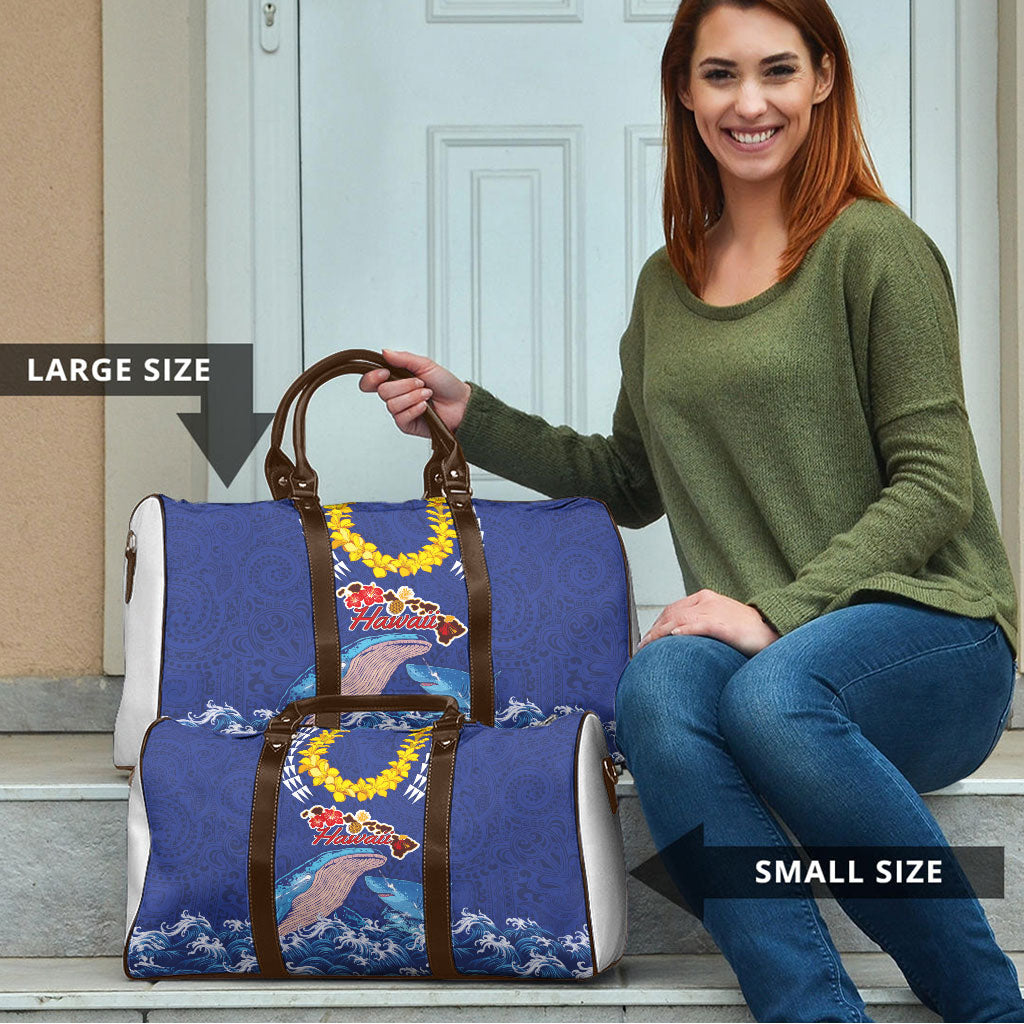 Hawaiian Sea Animals Travel Bag Whales Shark and Turtle Guardians with Tribal Pattern