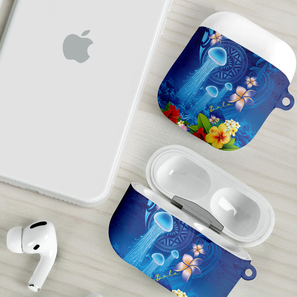 Fiji Jellyfish AirPods Case Tapa Patterns and Hibiscus Sea Vibe
