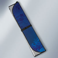 Fiji Jellyfish Auto Sun Shade Tapa Patterns and Hibiscus Sea Vibe
