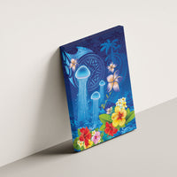 Fiji Jellyfish Canvas Wall Art Tapa Patterns and Hibiscus Sea Vibe