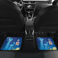 Fiji Jellyfish Car Mats Tapa Patterns and Hibiscus Sea Vibe