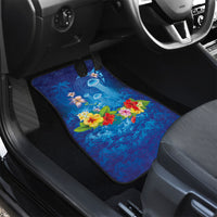 Fiji Jellyfish Car Mats Tapa Patterns and Hibiscus Sea Vibe