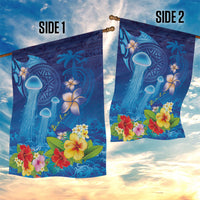 Fiji Jellyfish Garden Flag Tapa Patterns and Hibiscus Sea Vibe